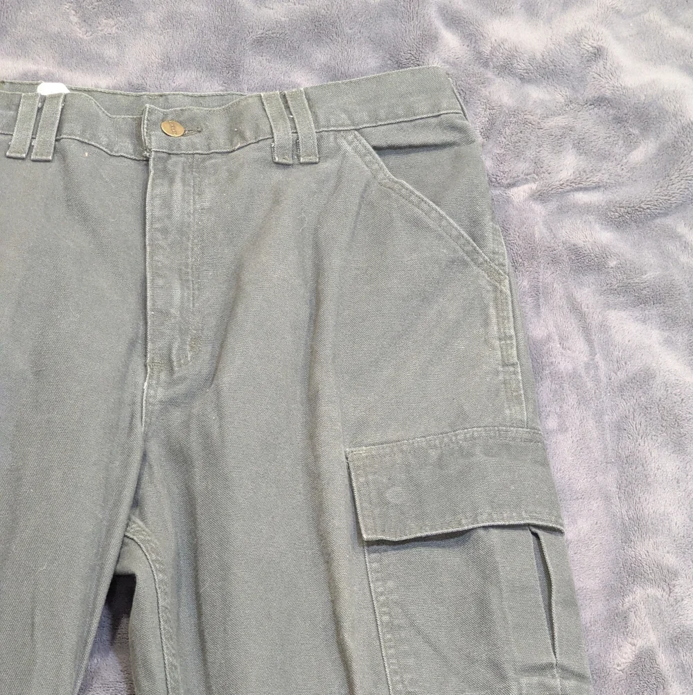 Carhartt Canvas Baggy Cargo Vintage Y2K Pants With Flap Pockets Men's Size 34x32